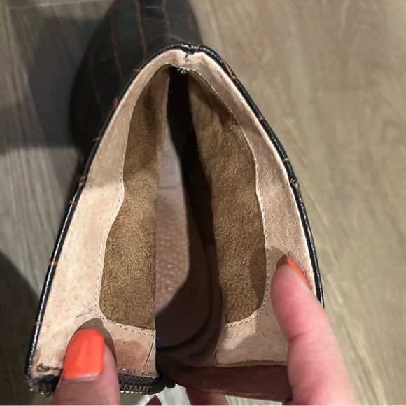 Anthropologie Seychelles Floodplain Booties Brown Ankle Boots Crocodile Size 7 - Picture 10 of 13